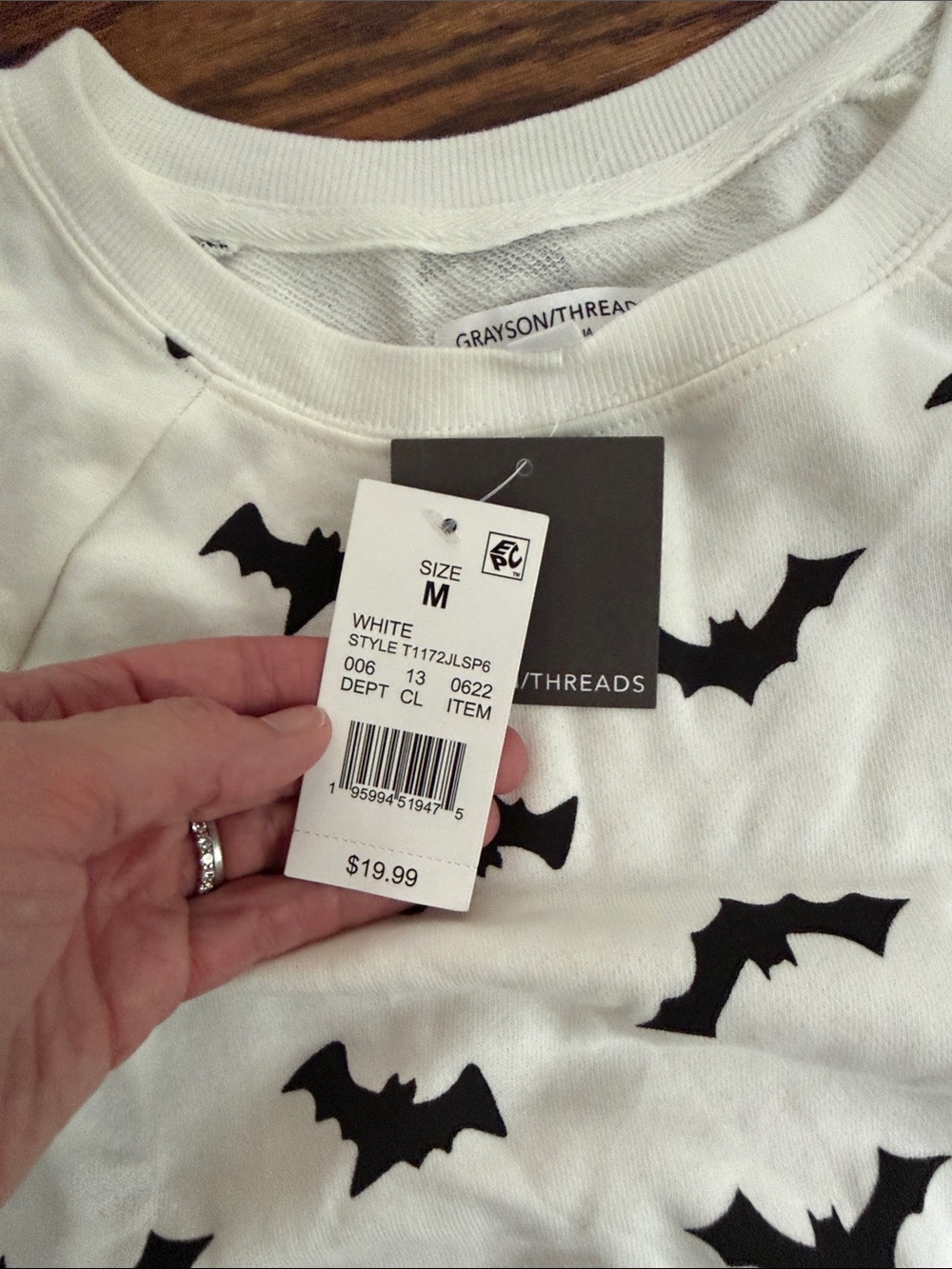 White Bat-Print Sweatshirt - Picture 2 of 3